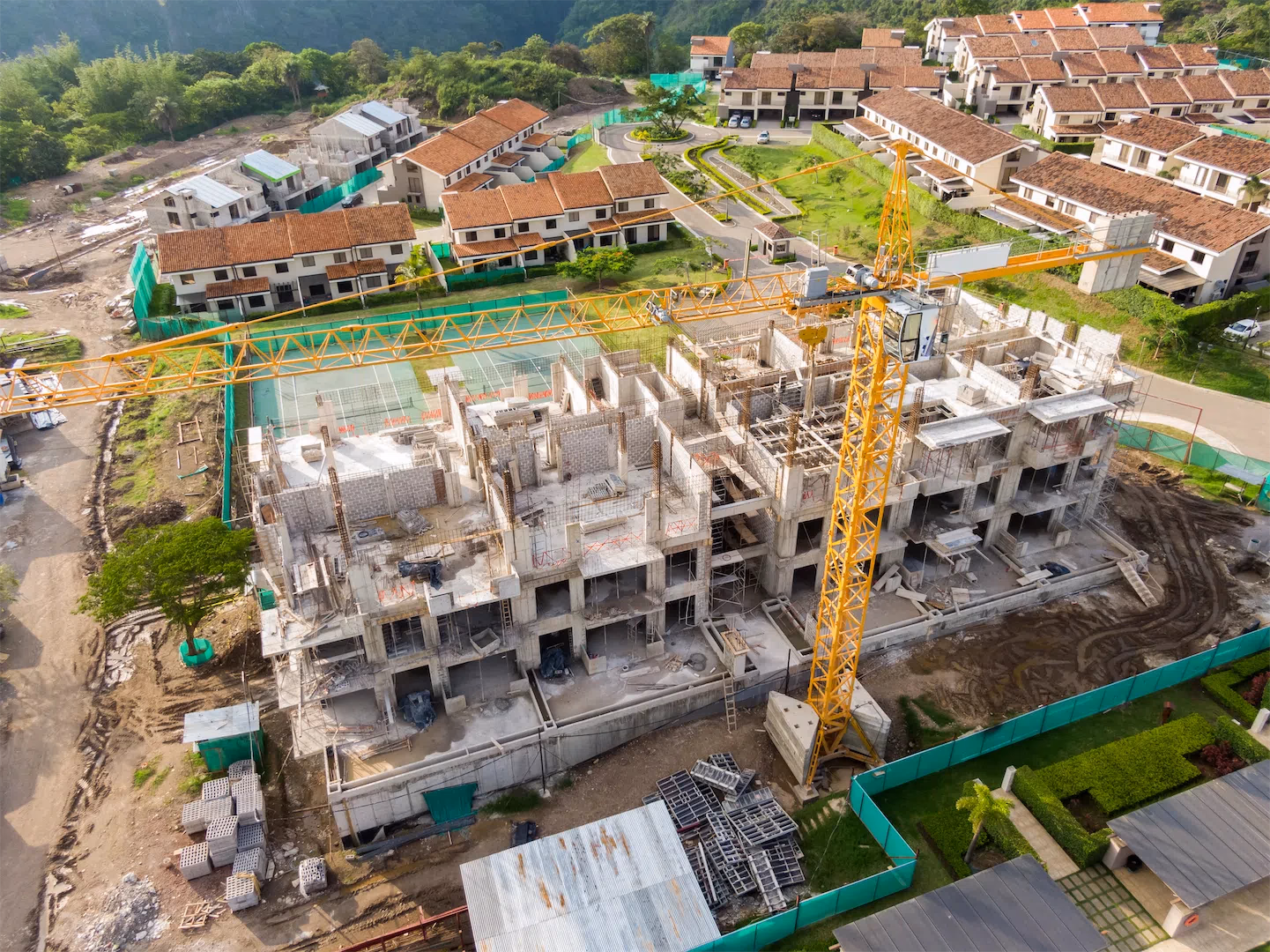 Vista aérea de construcción