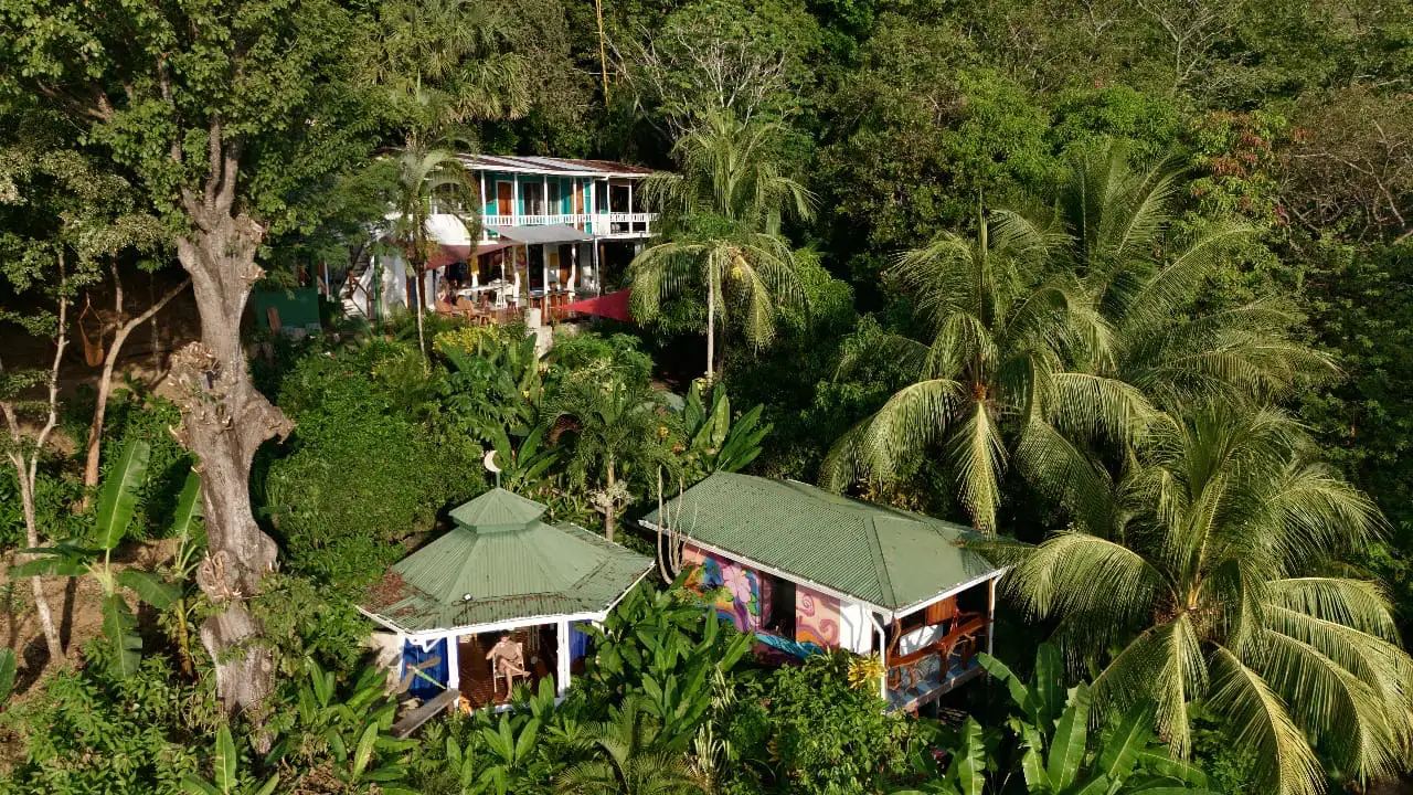 The Chorotega Hotel nestled in lush jungle surroundings with ocean views